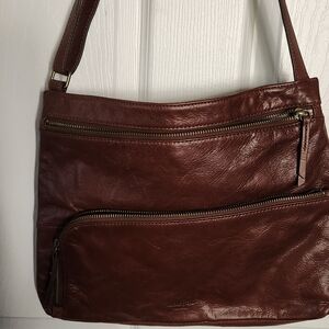 Brown Leather Shoulder Bag MARGOT
